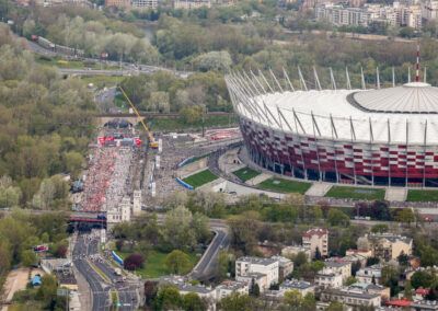 Stadion Narodowy w Warszawie, działania dźwigu